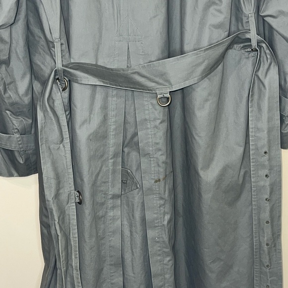 Vintage Burberry’s Olive green trench coat blue wool lining Men’s 46 Long - Picture 4 of 6